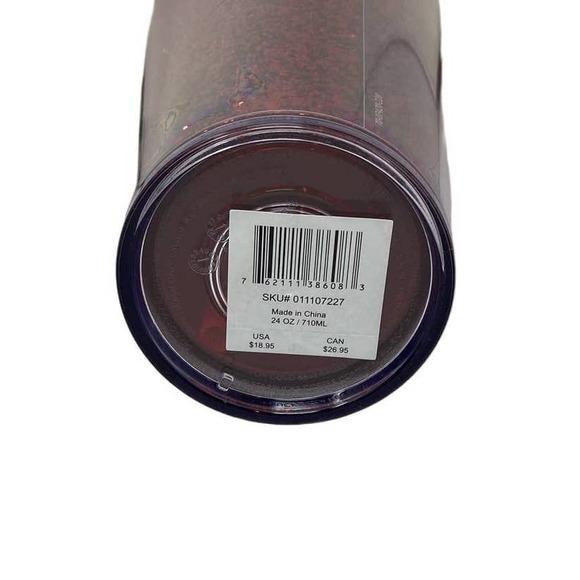 NWT Starbucks 24oz. Red Holiday Tumbler Cascading Glitter 2019 - Picture 3 of 6